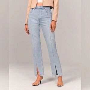 Abercrombie & Fitch The 90s Straight Ultra High Rise Jeans | Slit Seam | Short